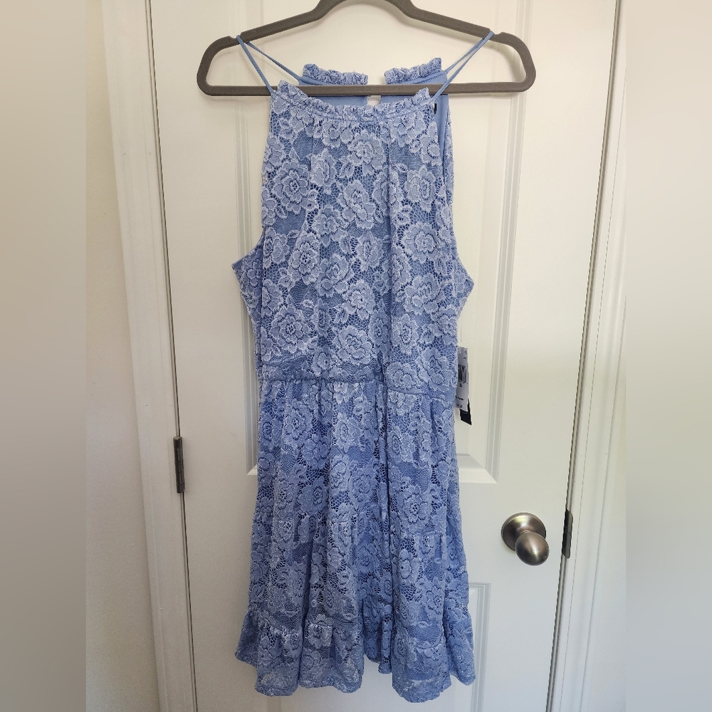 New With Tags. Elegant Blue Lace Dress By As You Wish Size XL.